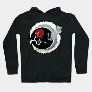 Dawn of the Rising Sun White Crane Hoodie